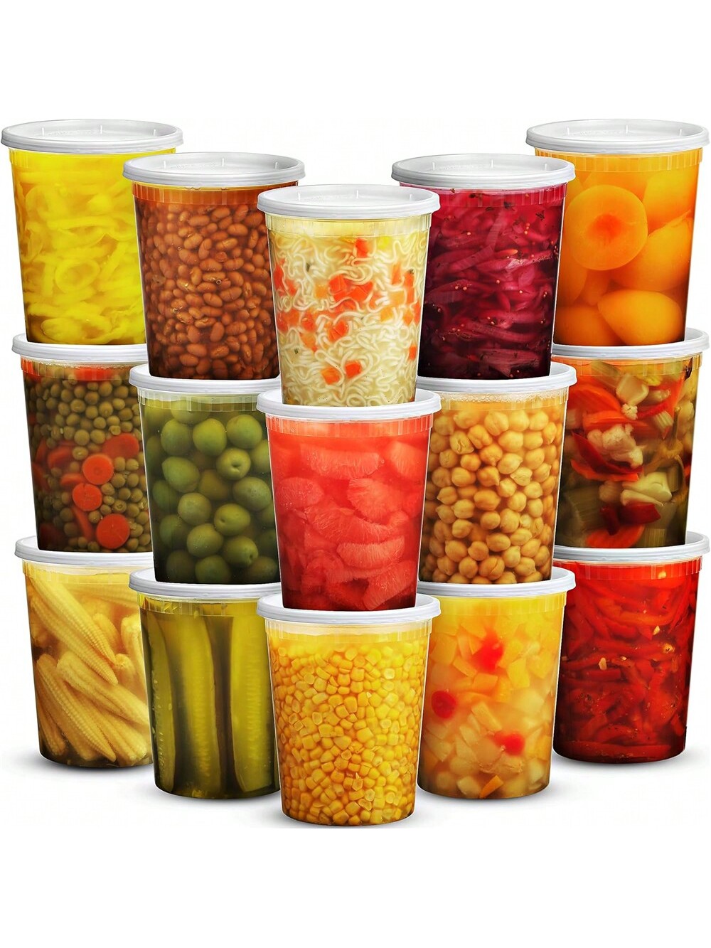 Meal Prep Recipes - 24 paket 32oz Deli kapaklı konteynerler