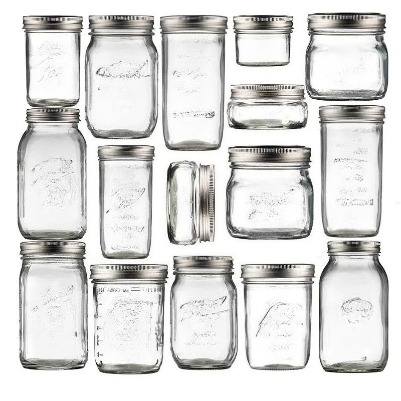 Meal Prep Jar Salad - 1 adet kapaklı mason kavanozları, konserve