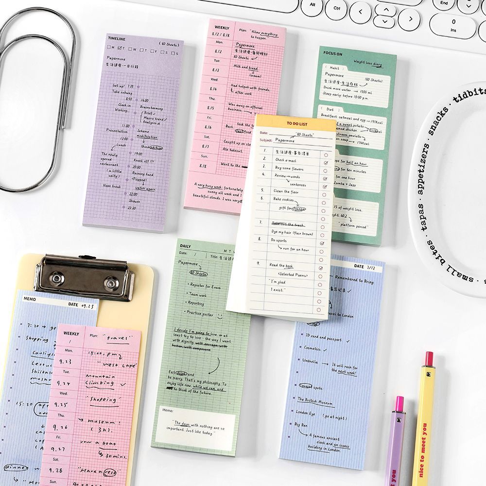 Meal Plan Notepad - 80 sayfa Yapışkan Notlar, Hayat İlerlemesi