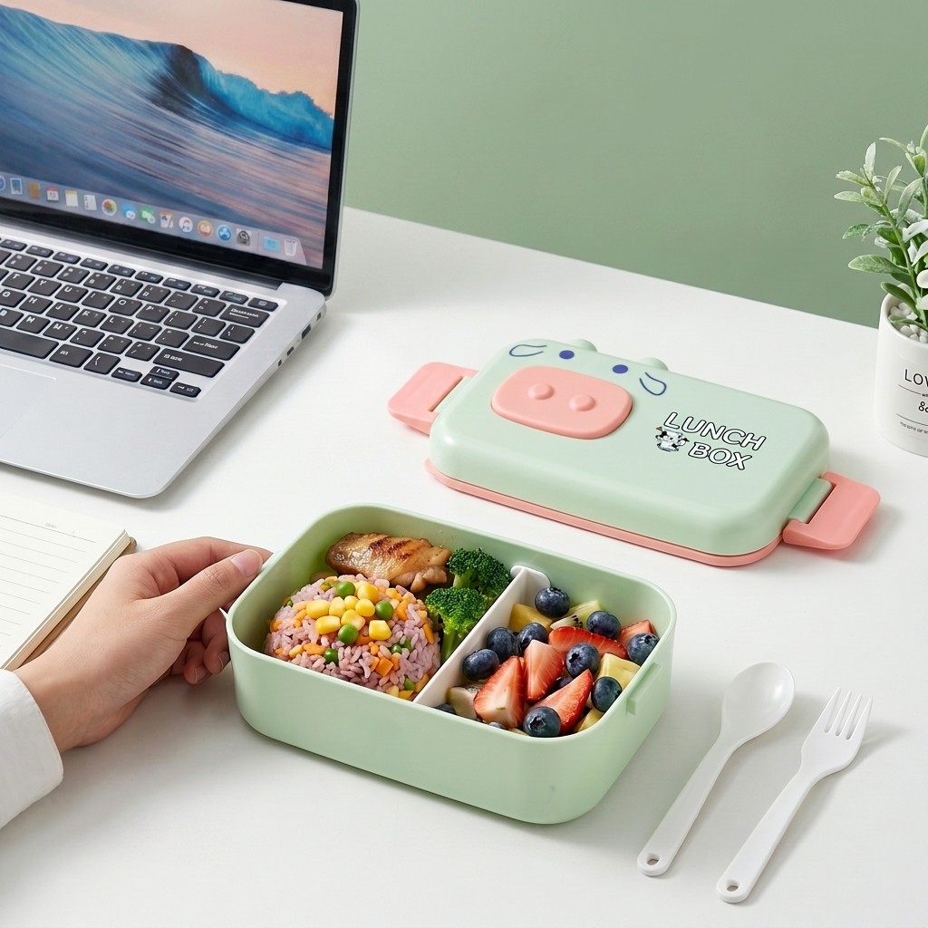 Meal Prep Kinder - Çocuklar için Kawaii Plastik Bento Kutusu,