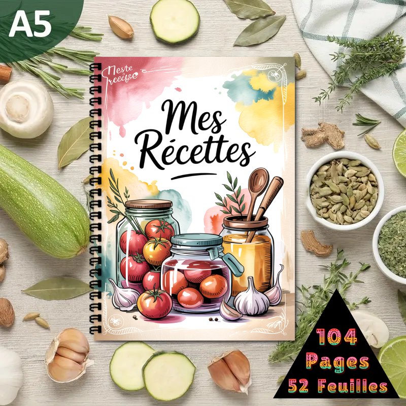 Meal Plan Notepad - A5 Fransız Özel Tarif Kitabı, Spiral