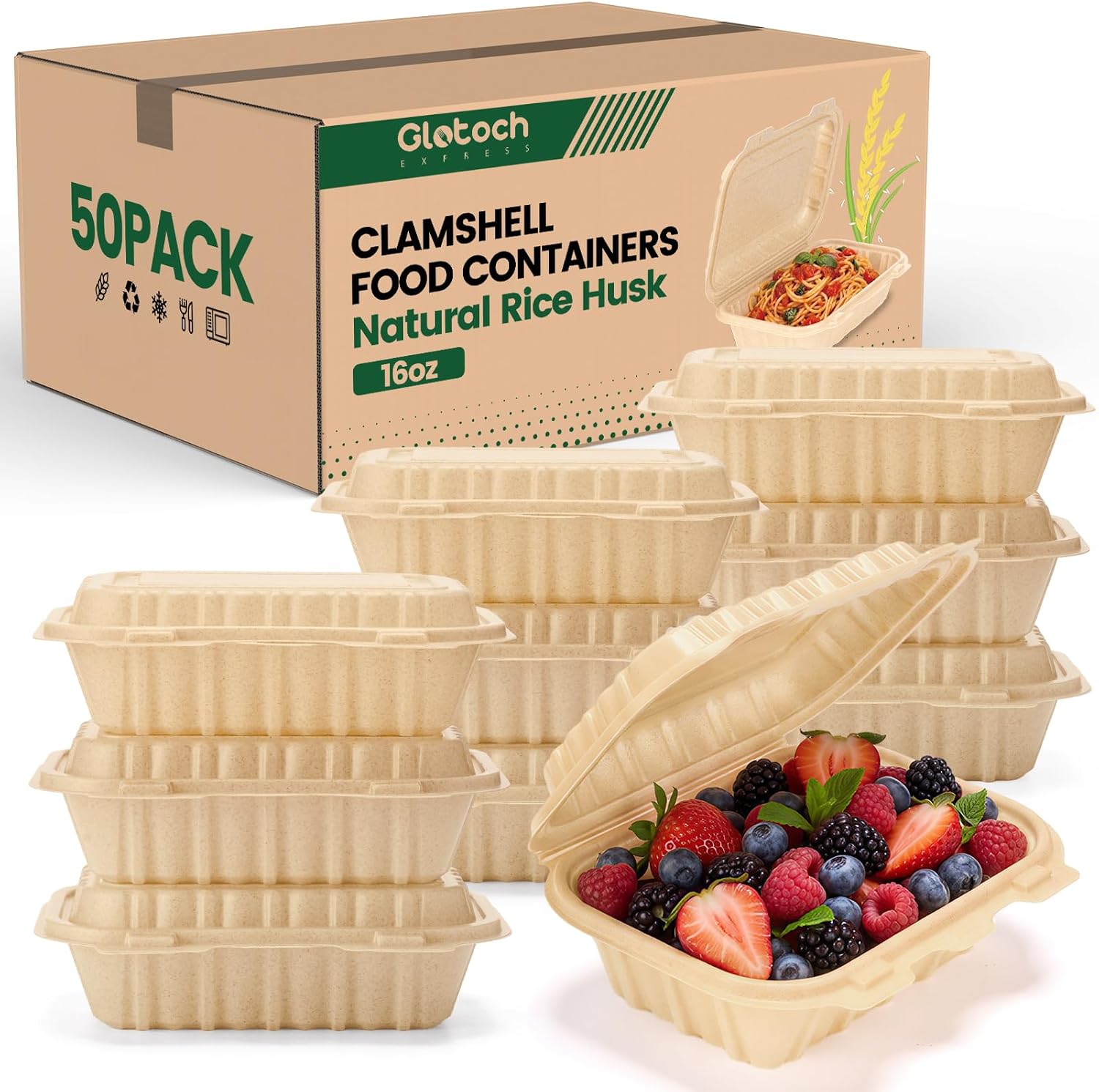 Meal Prep Recipes - 50'li Paket 16oz (473ml) Deniz Kabuğu