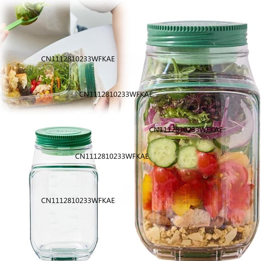Meal Prep Jar Salad - Kapaklı salata kavanozları Sızdırmaz salata sosu