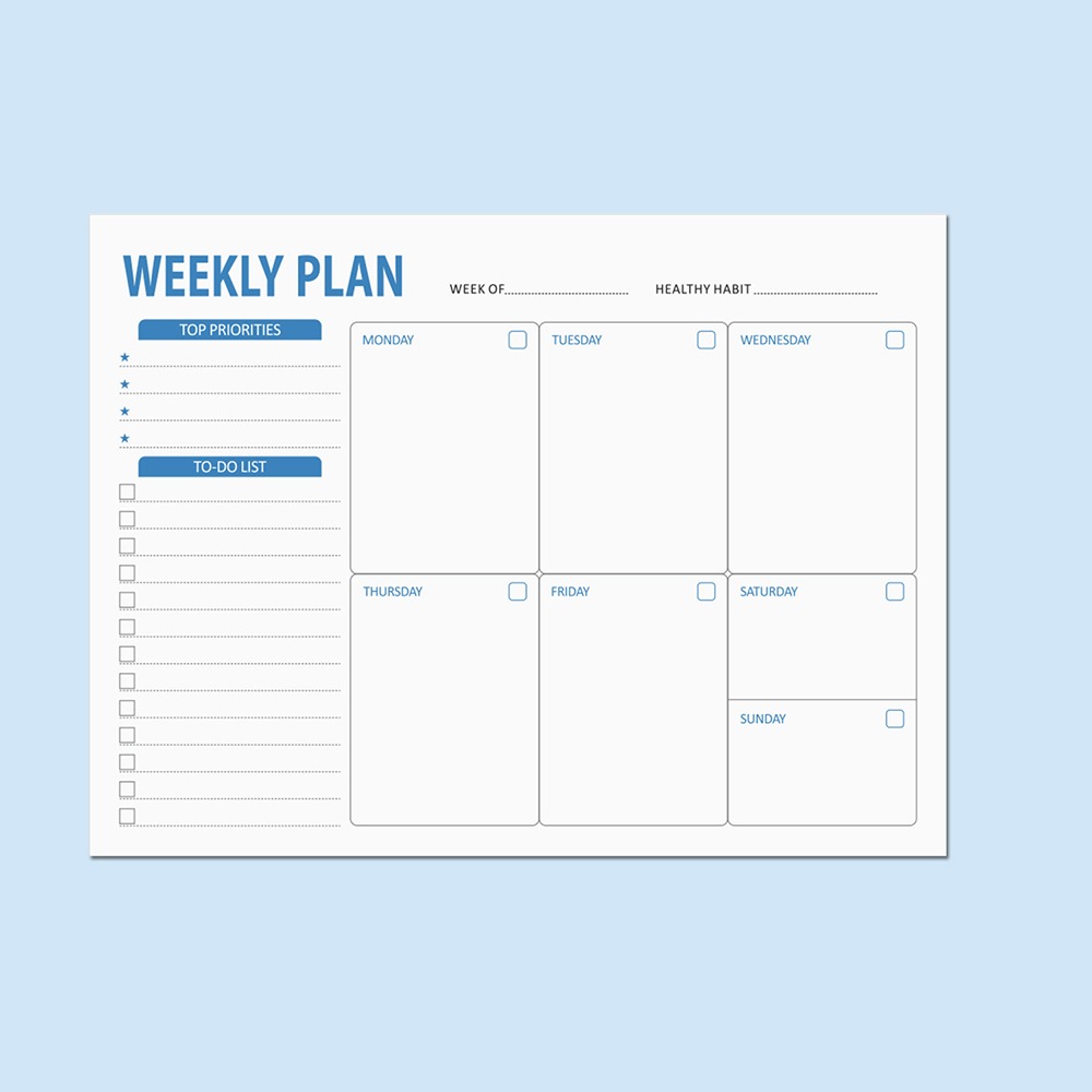 Meal Plan Notepad - Geniş Ölçekli Yapılacaklar Listesi Planlayıcısı Haftalık