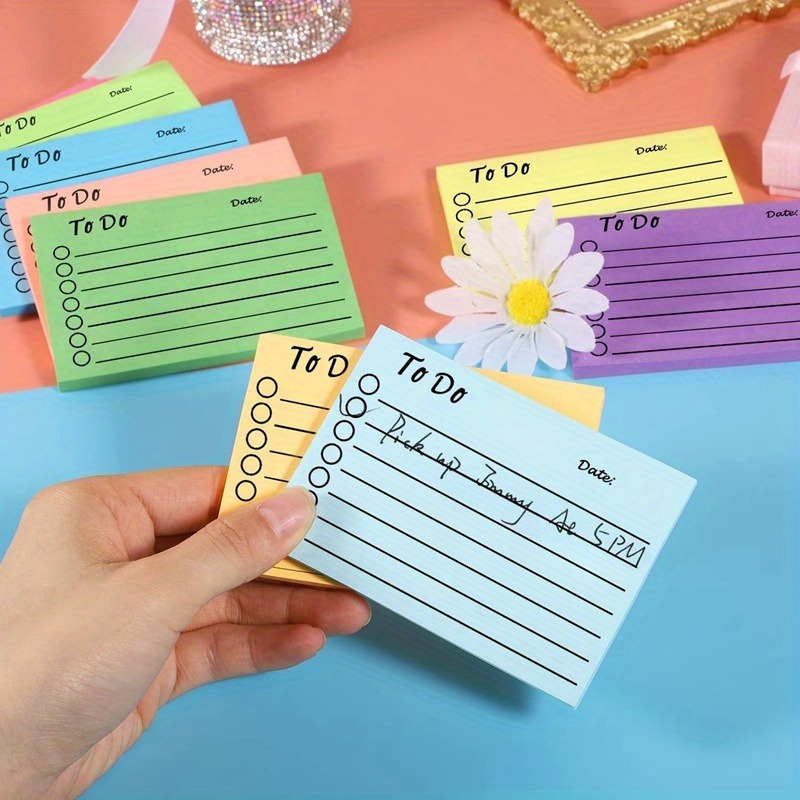 Meal Plan Notepad - Floresan Post-it Notları Çok Renkli Not
