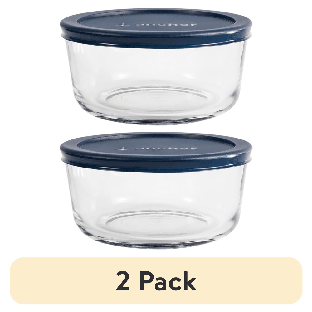 Meal Prep Glass - 2'li Paket Yuvarlak Cam Gıda Saklama