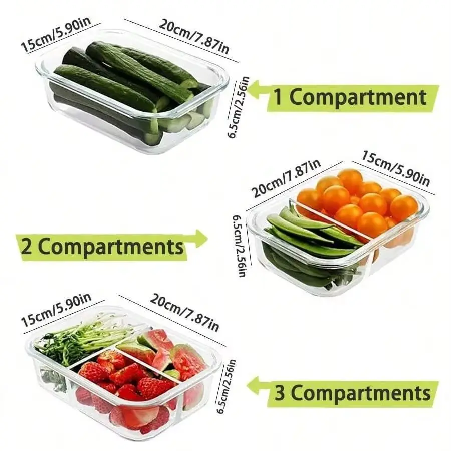 Meal Prep Glass - yesGlass Kapaklı Gıda Saklama Kabı, Yemek