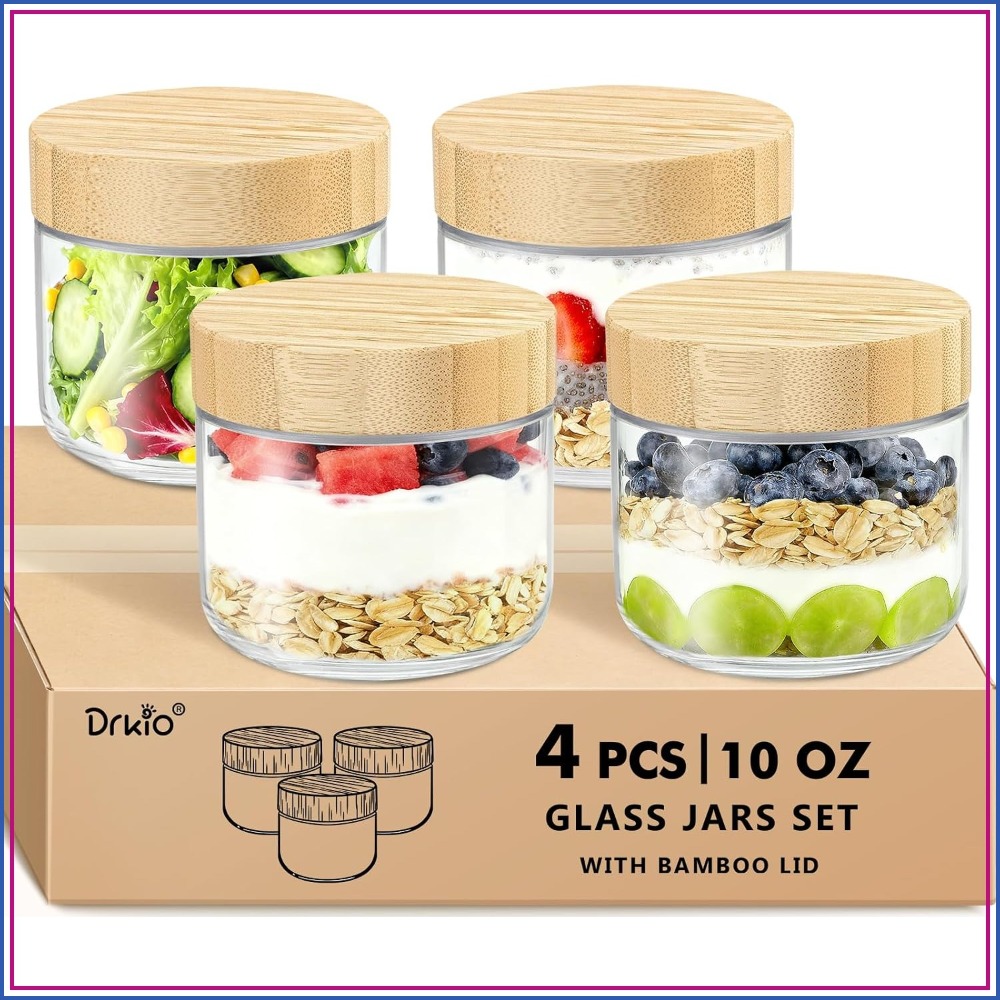 Meal Prep Jar Salad - 10 Oz Gecelik Yulaf Ezmesi Kapları
