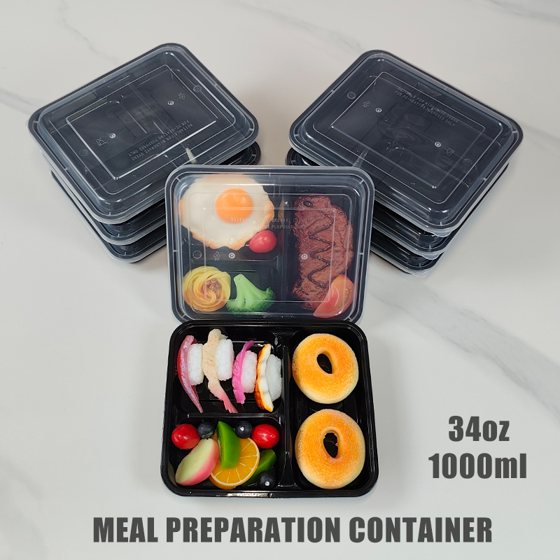Meal Prep Gym Food - 3 Bölmeli 34 Oz/1000 Ml, 12/35