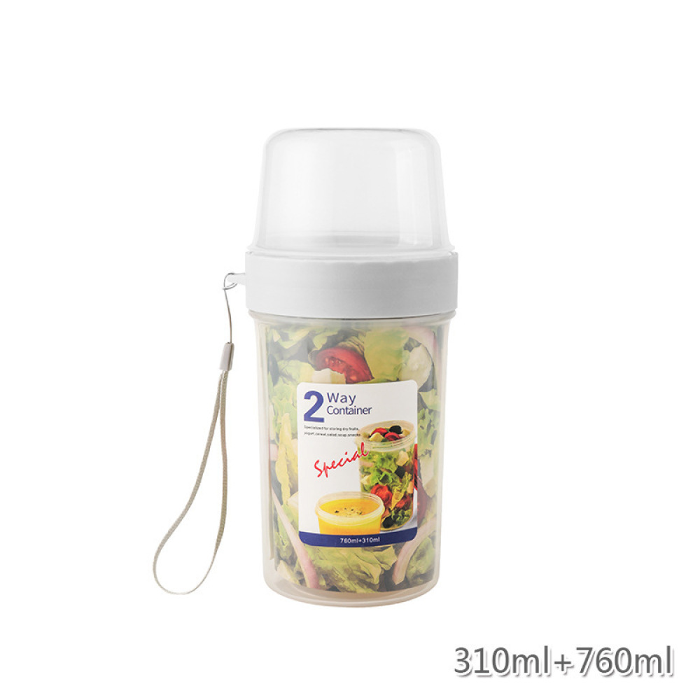 Meal Prep Jar Salad - Çift Katmanlı Sızdırmaz Yiyecek Kabı Bebek