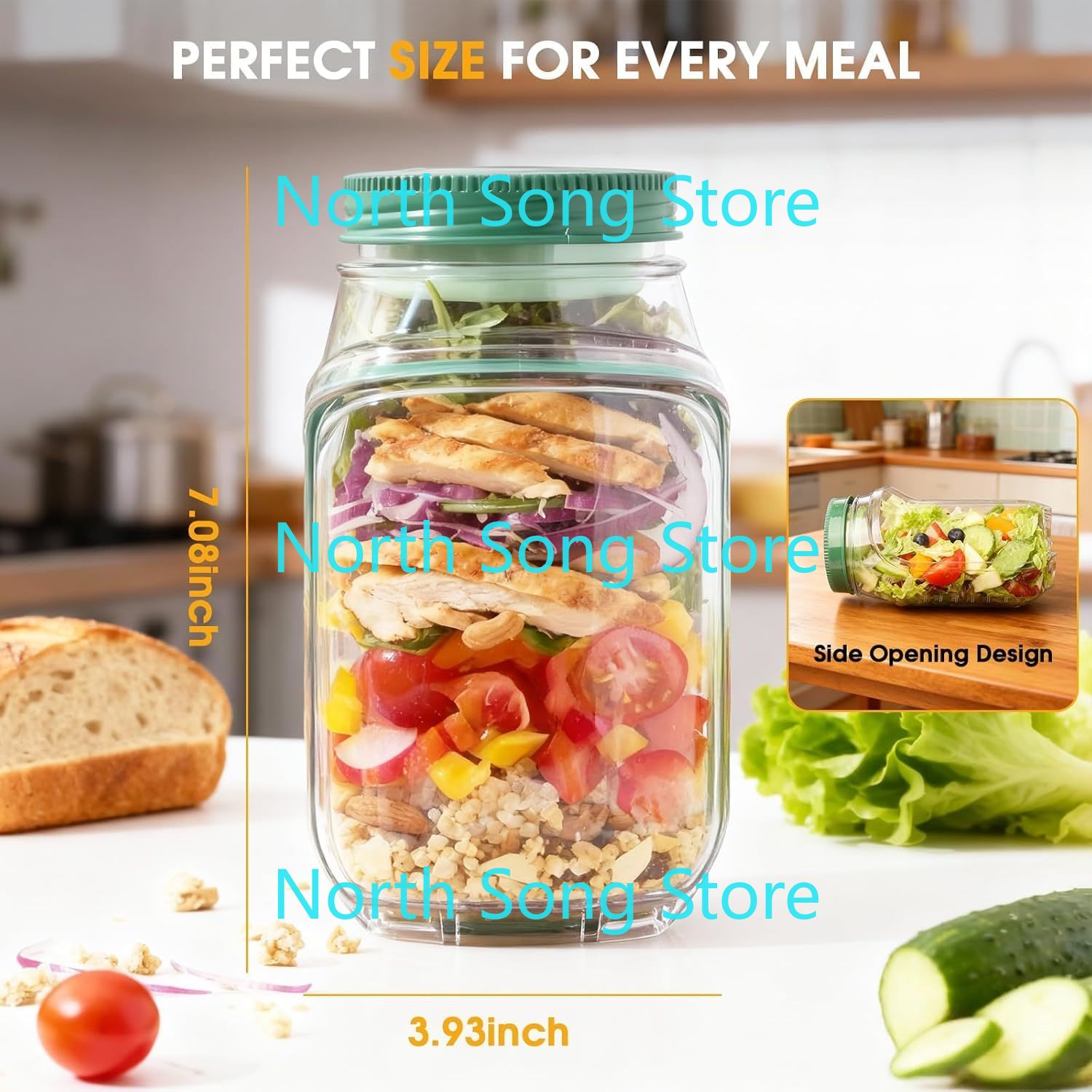 2026 Yeni Yan Açılır Salata Ka - Meal Prep Jar Salad incelemesi ve fiyatı