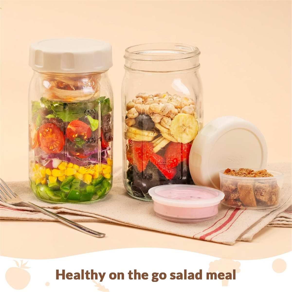 A67T YENİ 4'lü Cam Salata Kava - Meal Prep Jar Salad incelemesi ve fiyatı