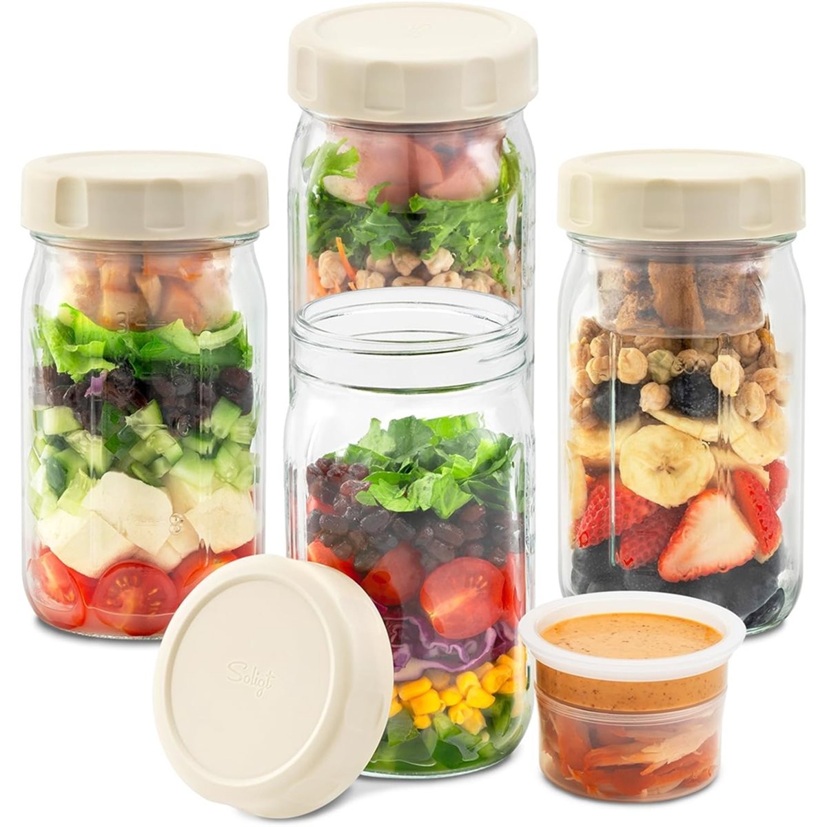 A67T YENİ 4'lü Cam Salata Kava - Meal Prep Jar Salad incelemesi ve fiyatı