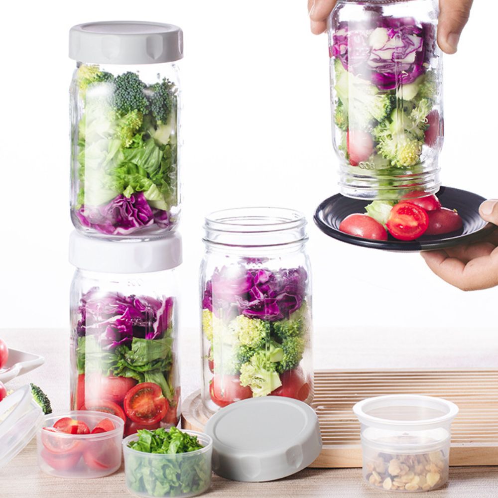 4'lü Paket 32 Oz Ölçekli Ölçü  - Meal Prep Jar Salad incelemesi ve fiyatı
