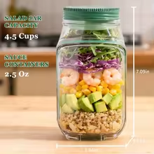 Yan Açıklığı Olan Taşınabilir  - Meal Prep Jar Salad incelemesi ve fiyatı