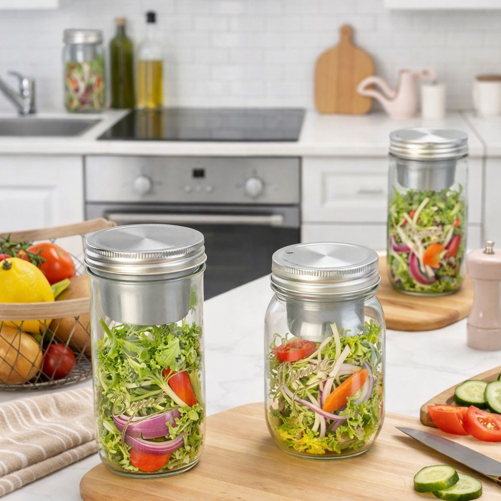 16/24 Oz Salata Cam Kavanozlar - Meal Prep Jar Salad incelemesi ve fiyatı