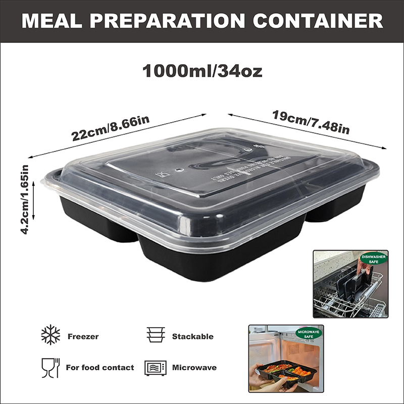 3 Bölmeli 34 Oz/1000 Ml, 12/35 - Meal Prep Gym Food incelemesi ve fiyatı